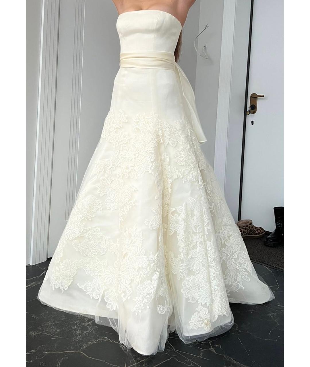 VERA WANG Белое шелковое свадебное платье, фото 8