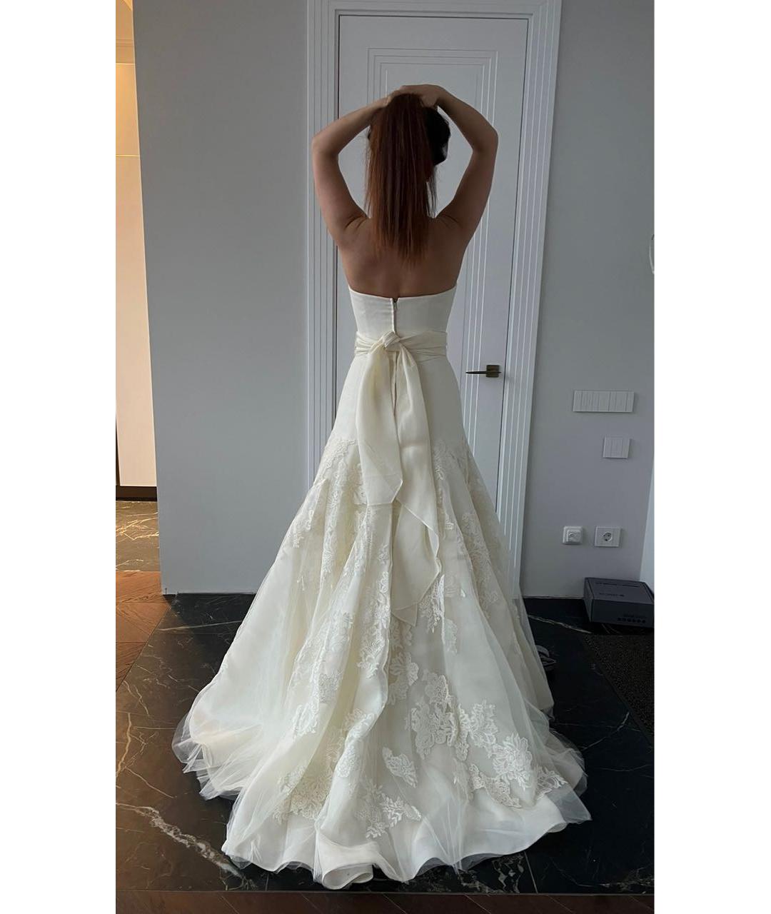 VERA WANG Белое шелковое свадебное платье, фото 2