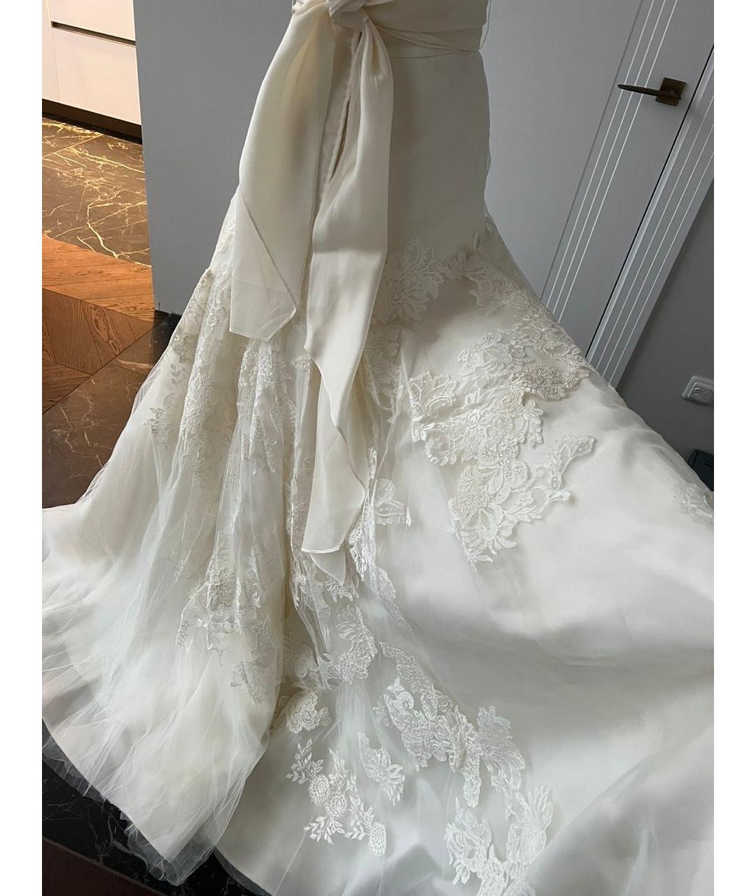 VERA WANG Белое шелковое свадебное платье, фото 6