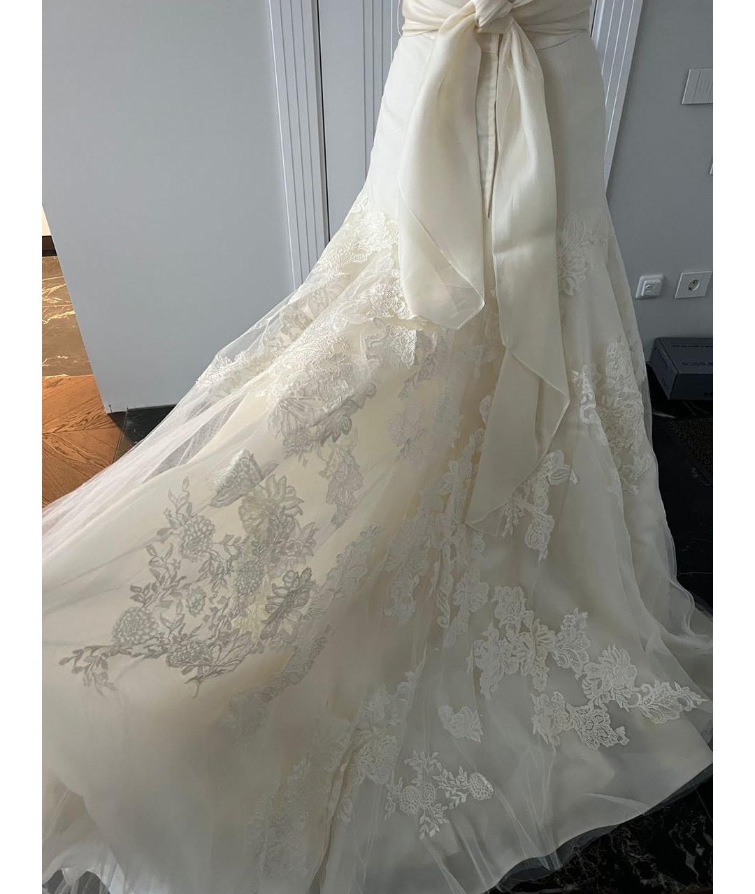 VERA WANG Белое шелковое свадебное платье, фото 5