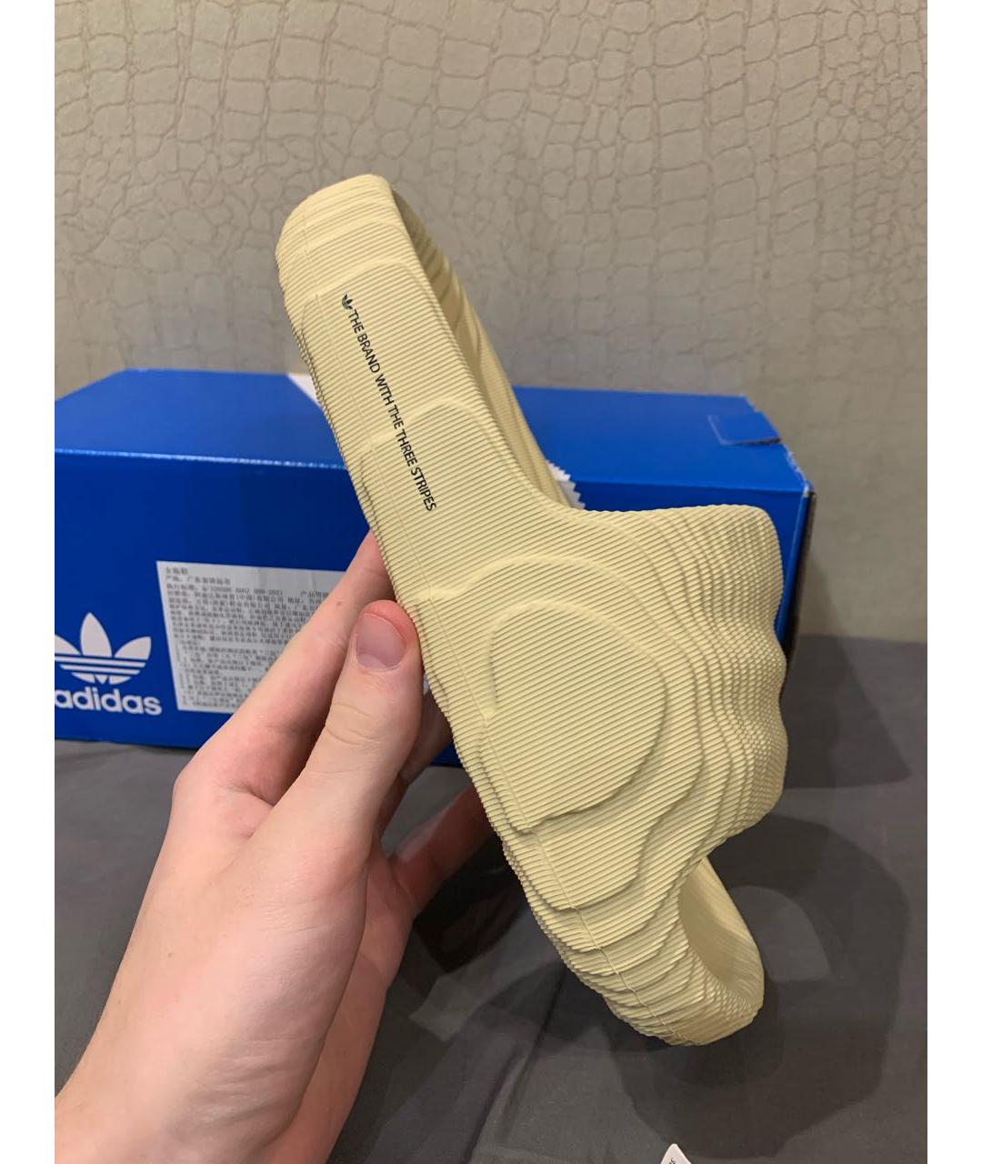 ADIDAS Желтые резиновые сандалии, фото 3