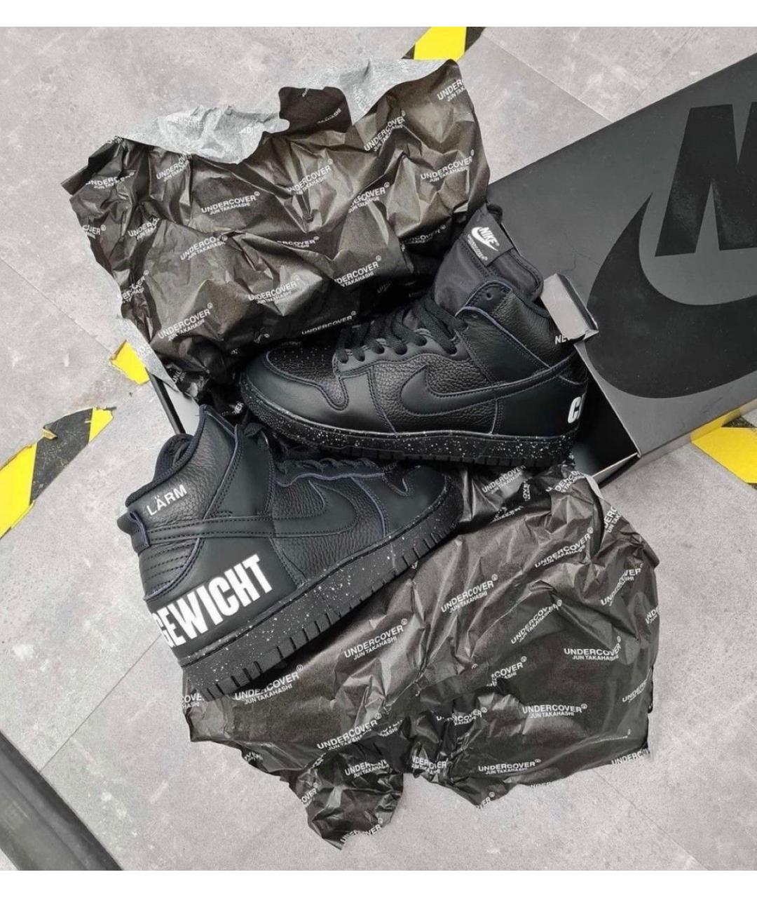 NIKE Черные кожаные кроссовки, фото 5