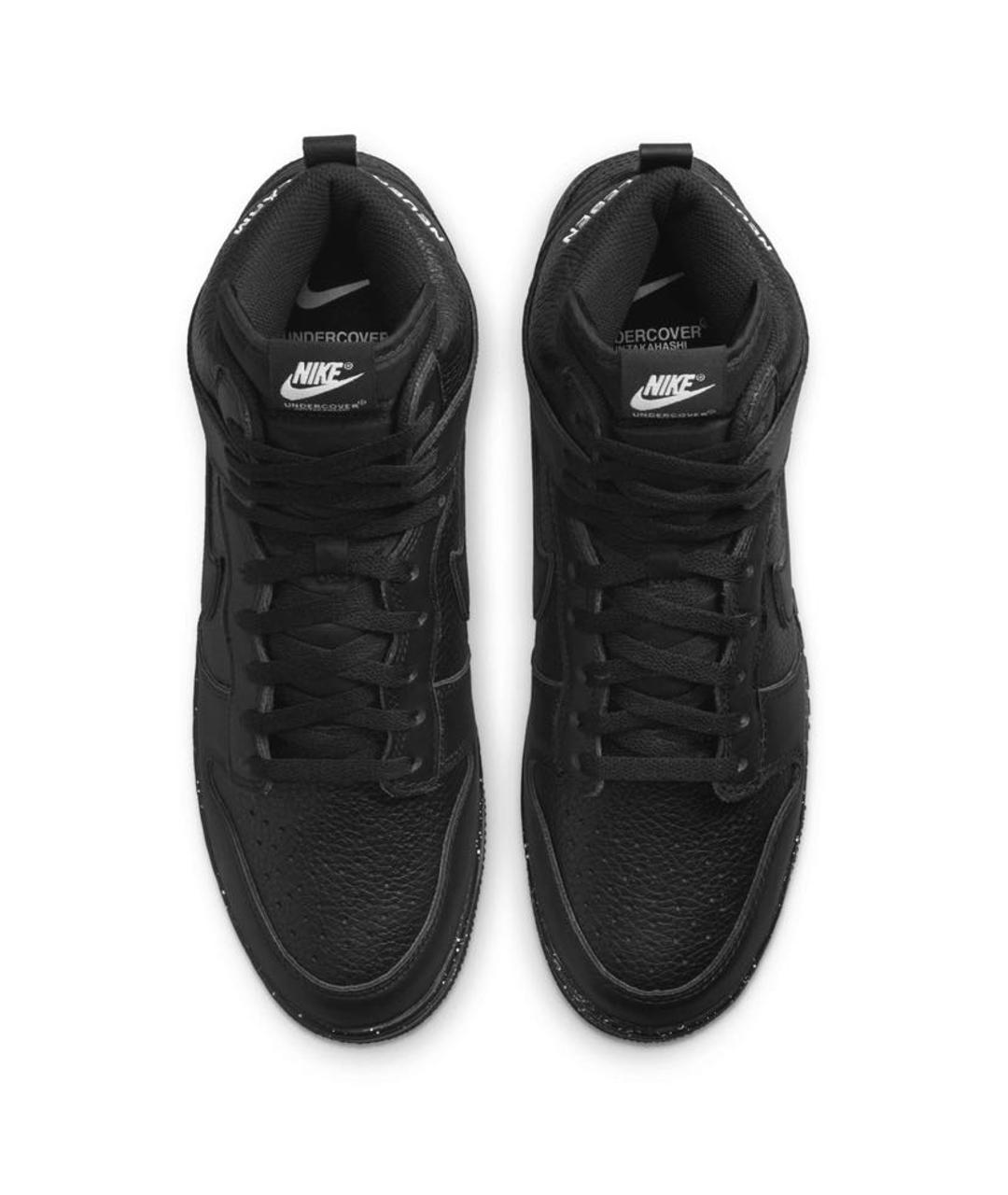 NIKE Черные кожаные высокие кроссовки / кеды, фото 3