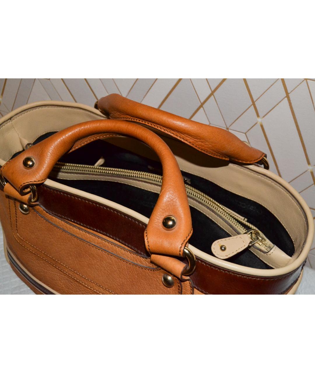 CELINE PRE-OWNED Бежевая кожаная сумка с короткими ручками, фото 2