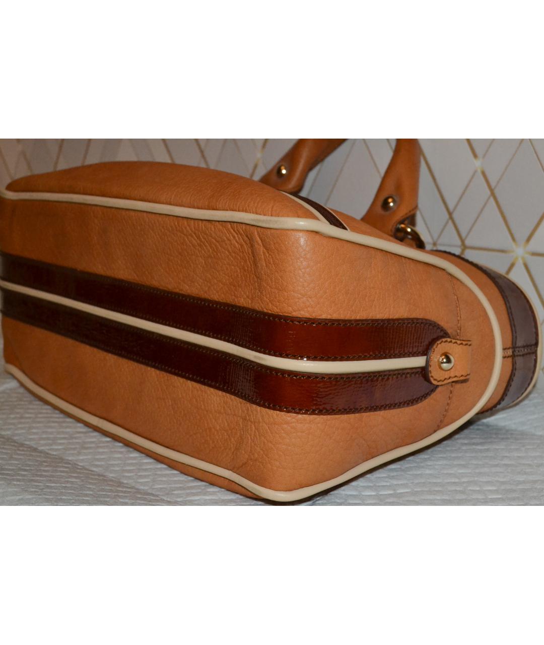CELINE PRE-OWNED Бежевая кожаная сумка с короткими ручками, фото 3