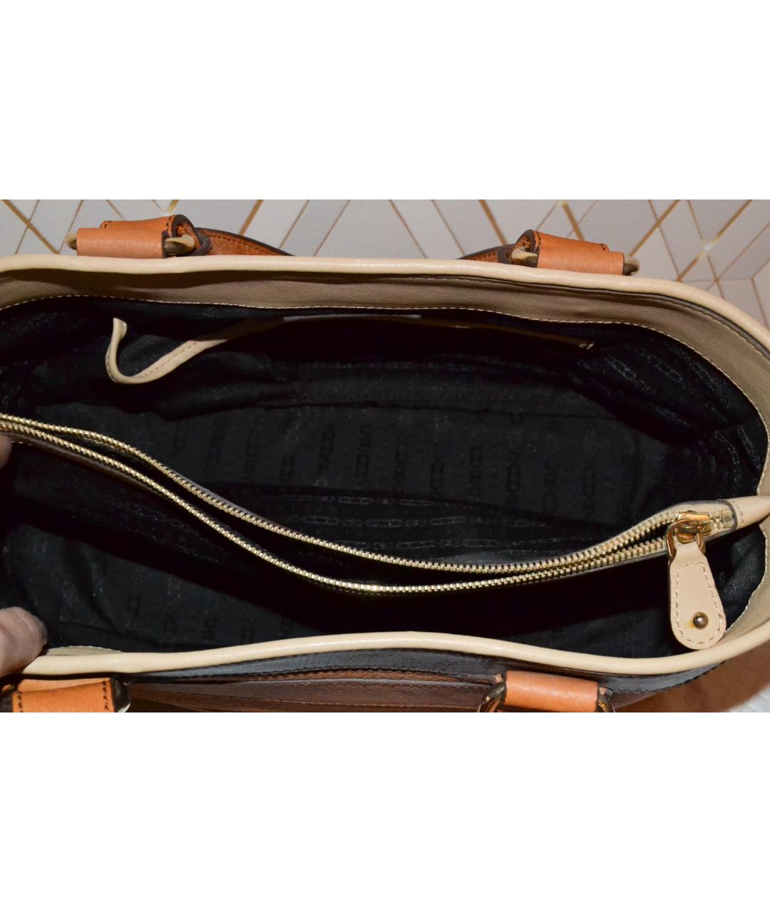 CELINE PRE-OWNED Бежевая кожаная сумка с короткими ручками, фото 5