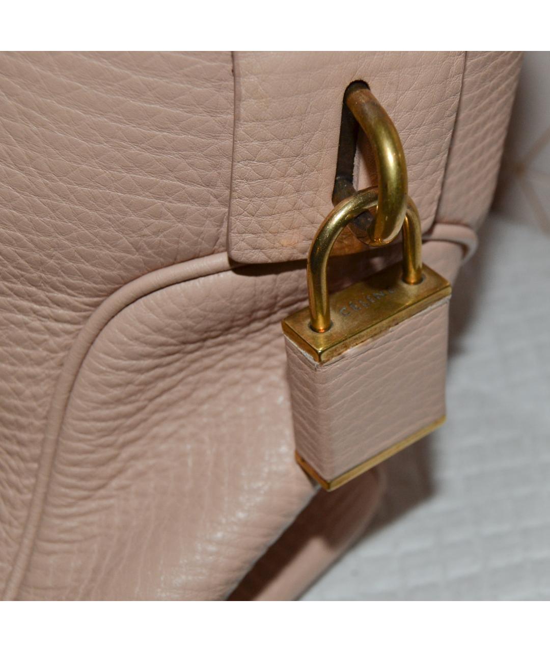 CELINE PRE-OWNED Розовая кожаная сумка с короткими ручками, фото 7