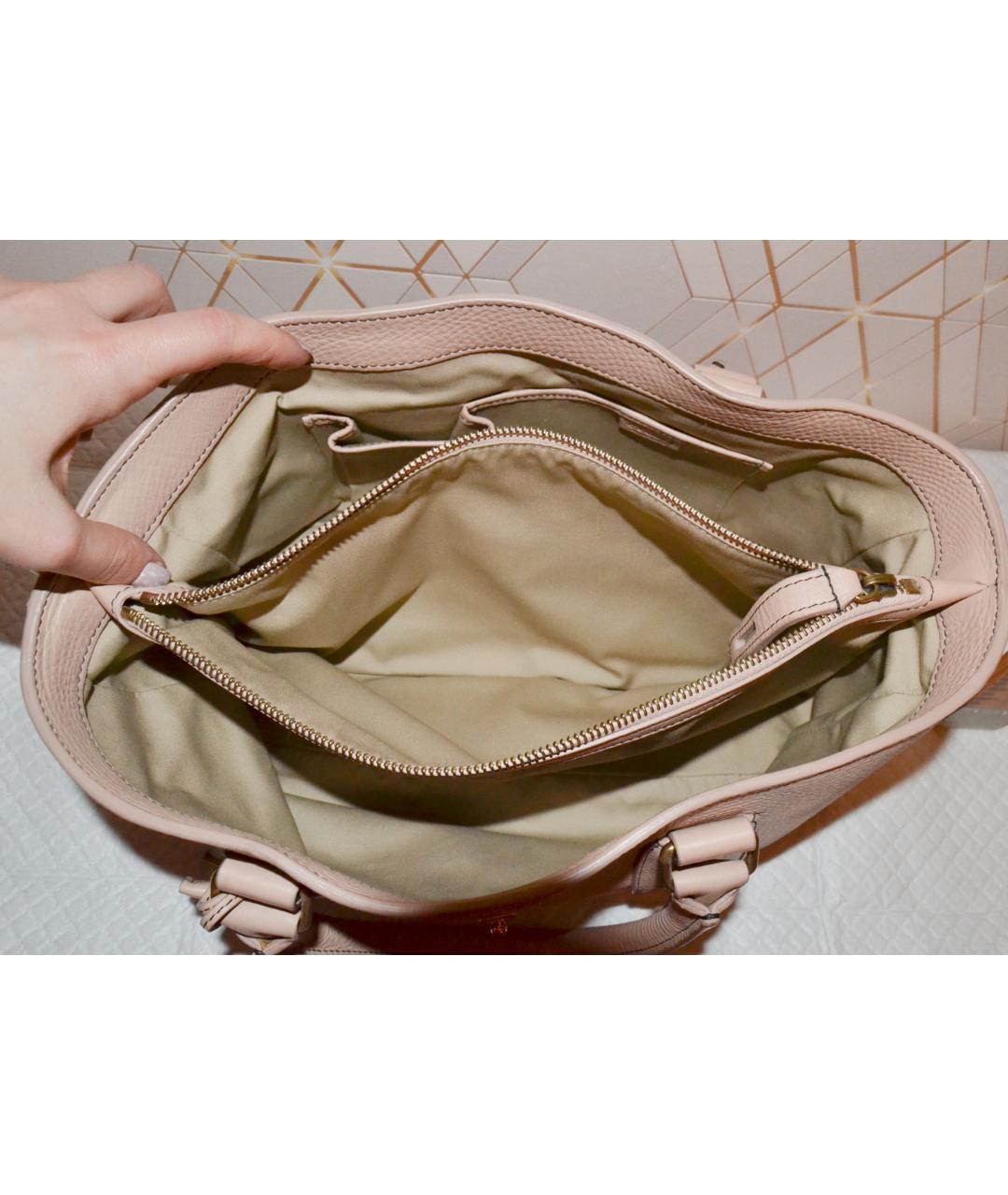 CELINE PRE-OWNED Розовая кожаная сумка с короткими ручками, фото 3