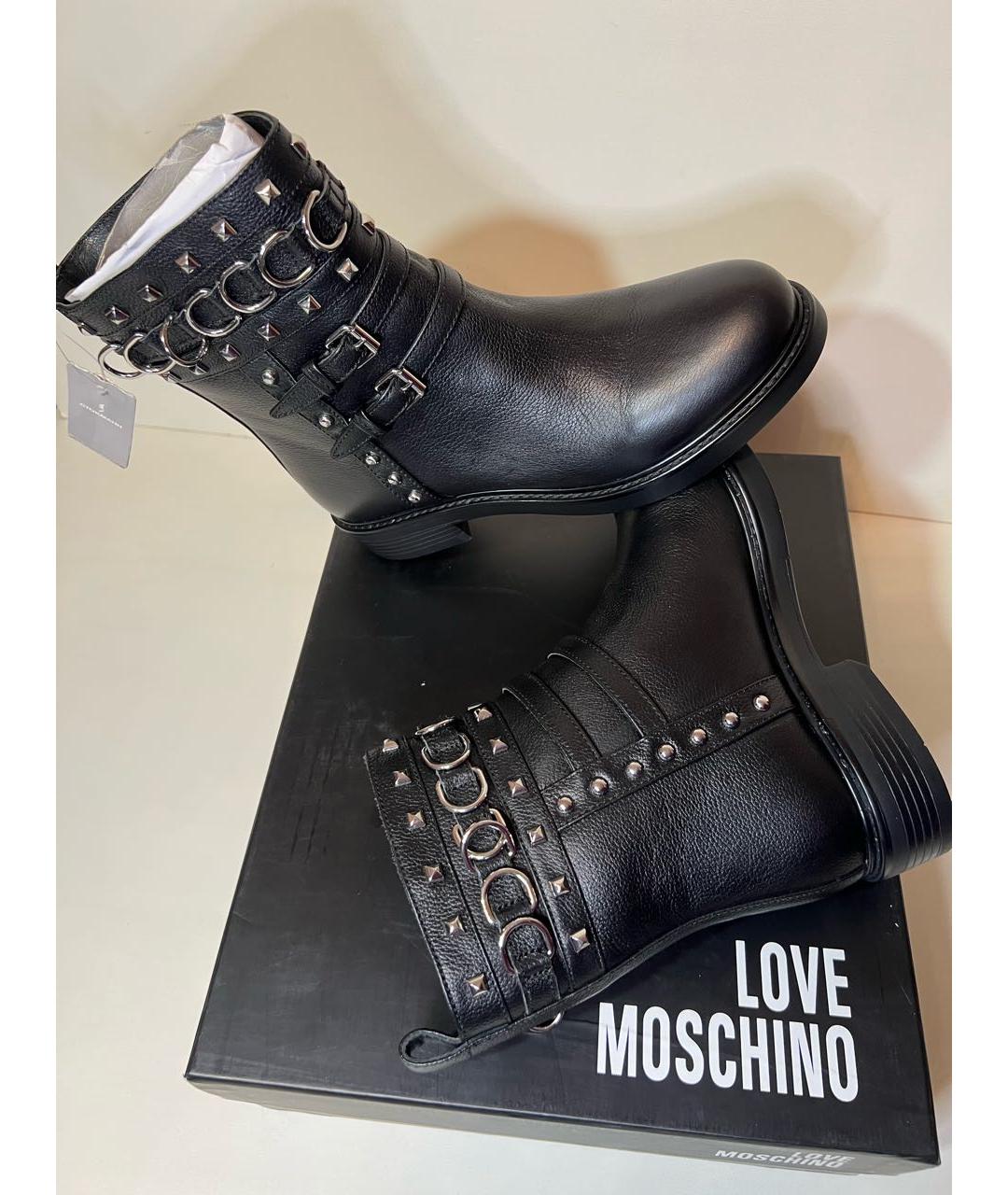 LOVE MOSCHINO Черные кожаные ботинки, фото 7