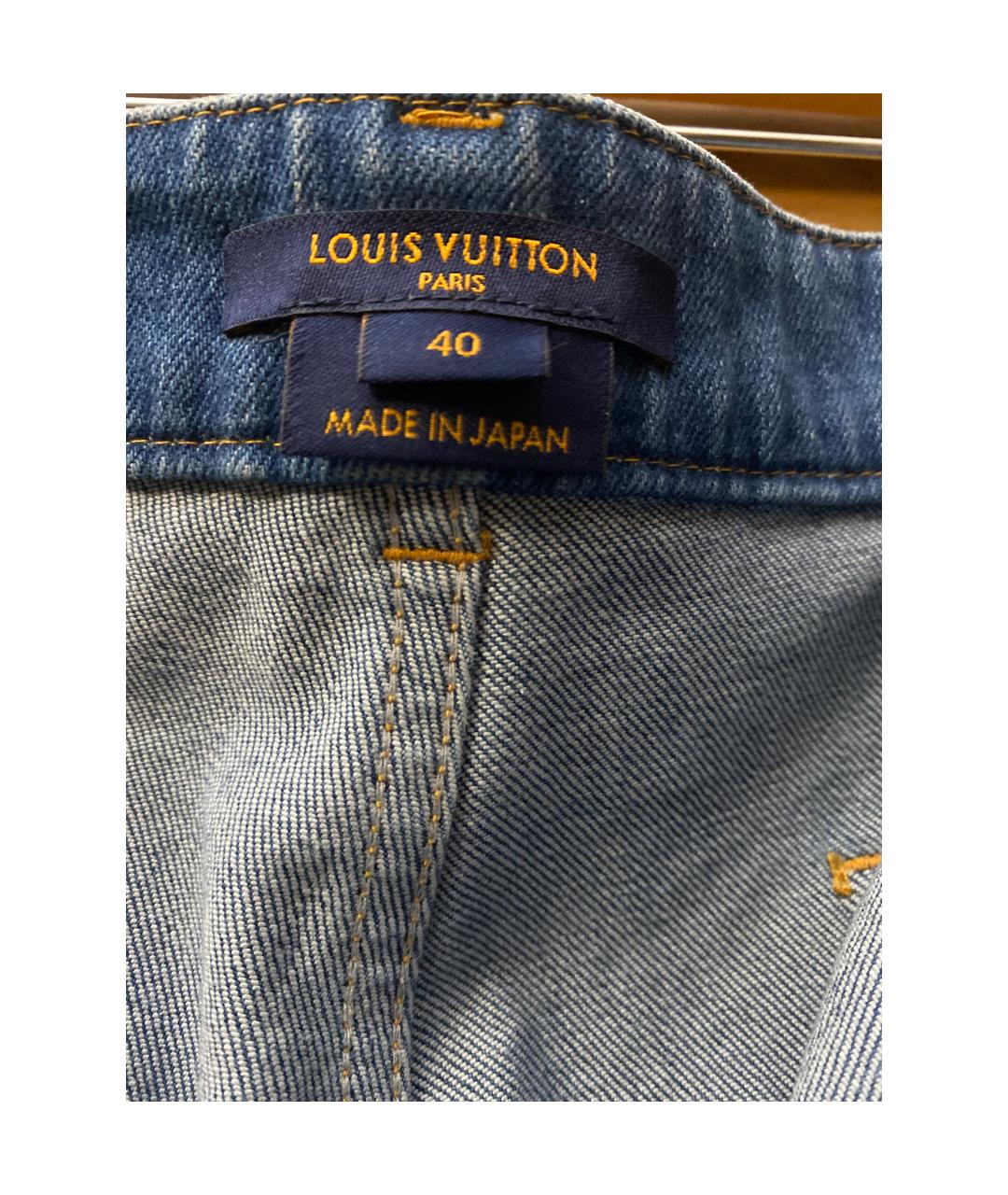 LOUIS VUITTON PRE-OWNED Голубые хлопко-полиэстеровые джинсы клеш, фото 4