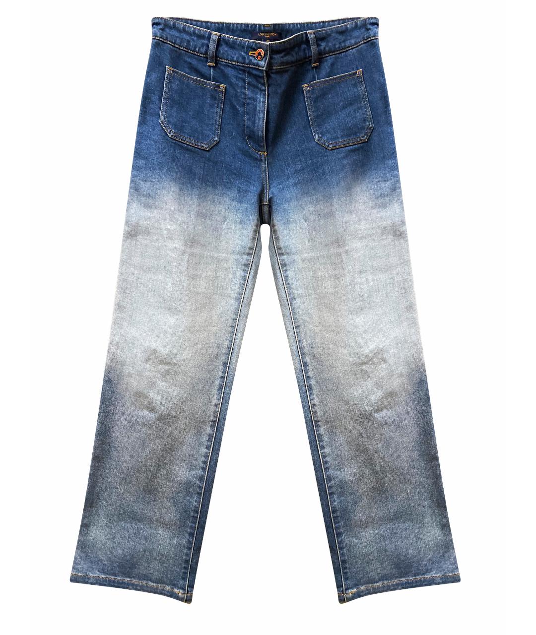 LOUIS VUITTON PRE-OWNED Голубые хлопко-полиэстеровые джинсы клеш, фото 1
