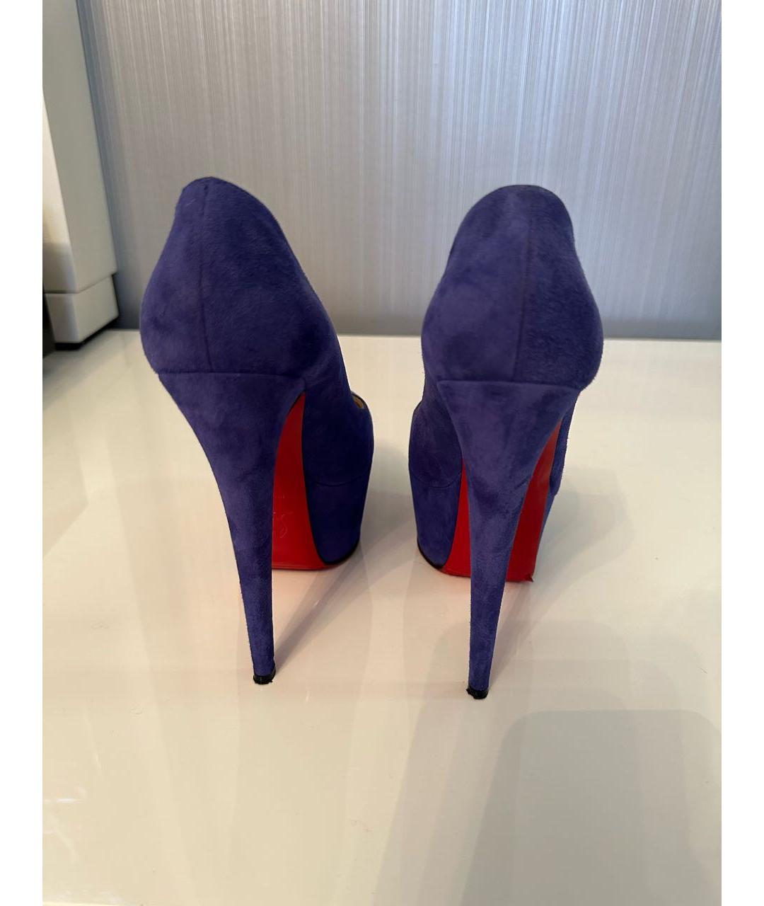 CHRISTIAN LOUBOUTIN Синие замшевые туфли, фото 4