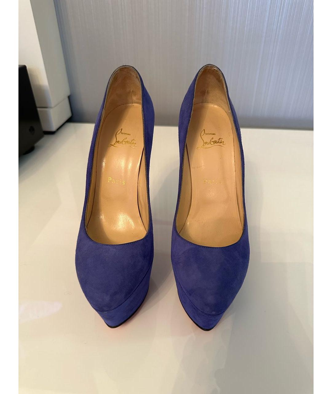 CHRISTIAN LOUBOUTIN Синие замшевые туфли, фото 2