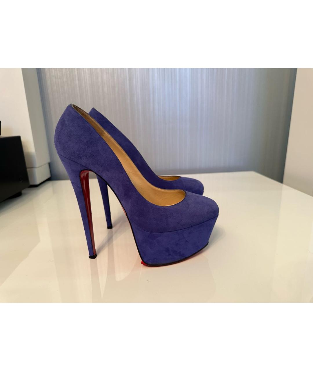 CHRISTIAN LOUBOUTIN Синие замшевые туфли, фото 3