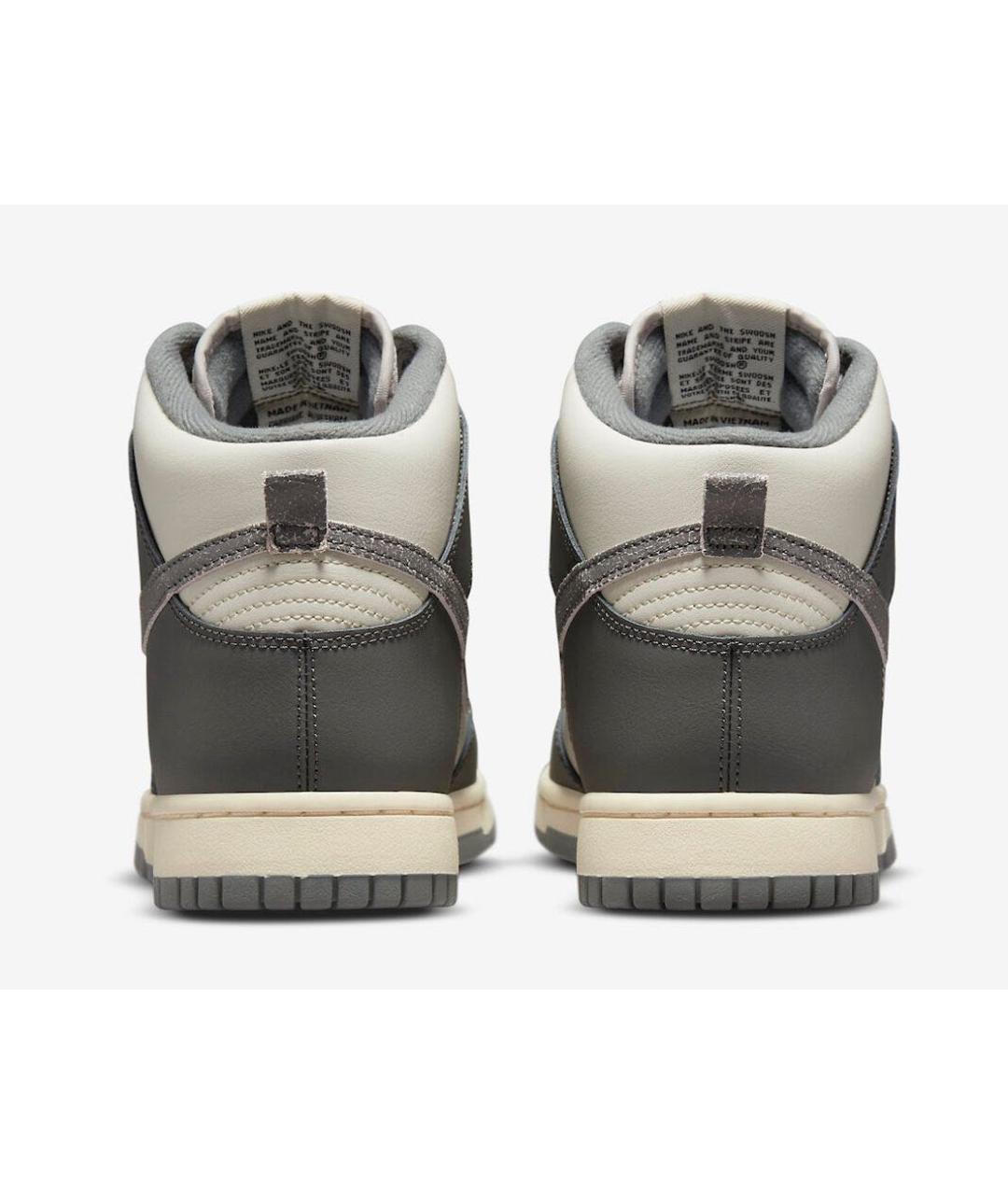 NIKE Серые кожаные высокие кроссовки / кеды, фото 4