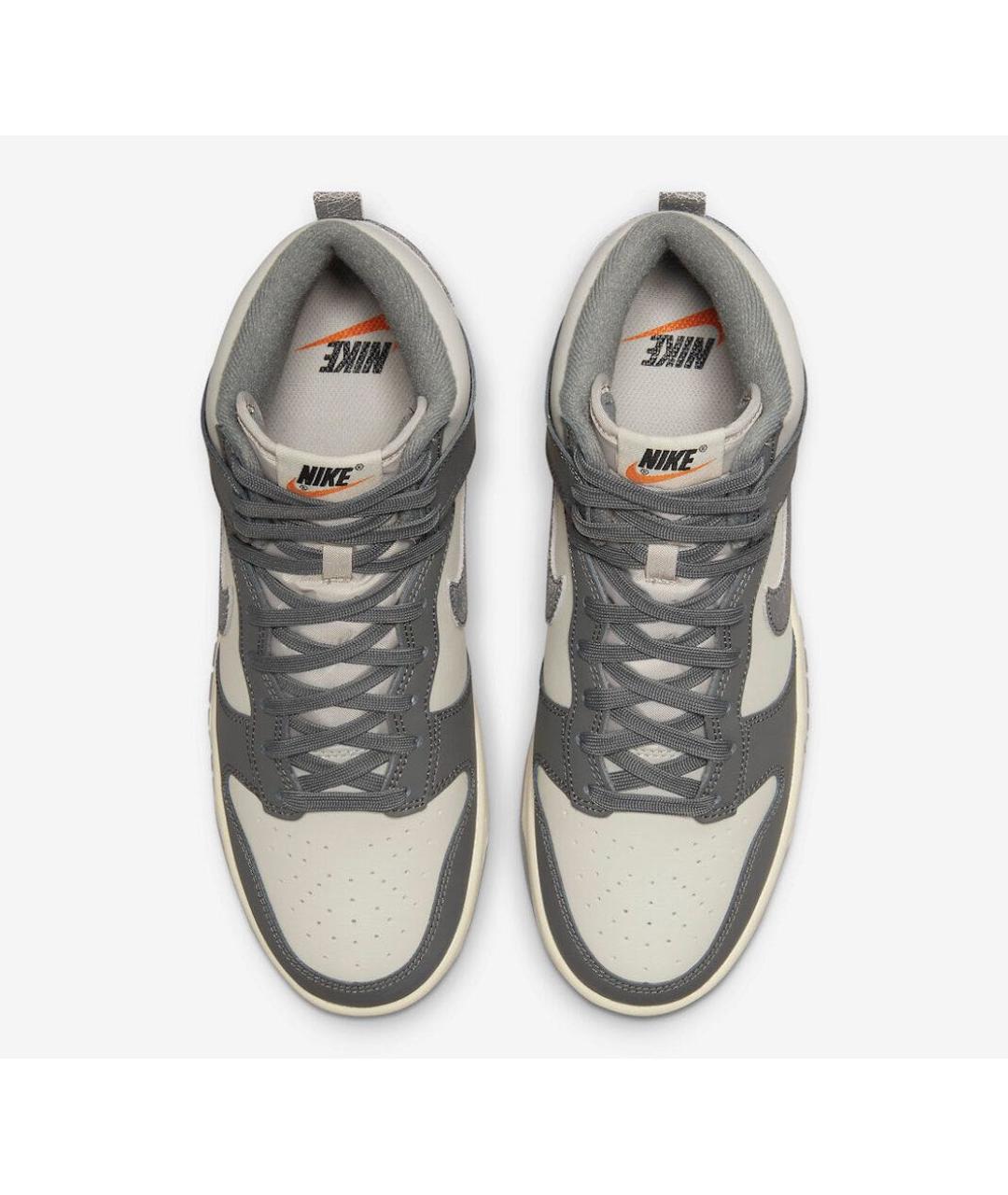 NIKE Серые кожаные высокие кроссовки / кеды, фото 3