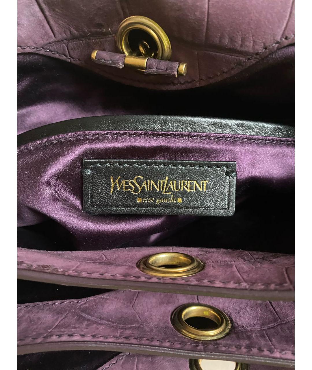 SAINT LAURENT Фиолетовая кожаная сумка через плечо, фото 7