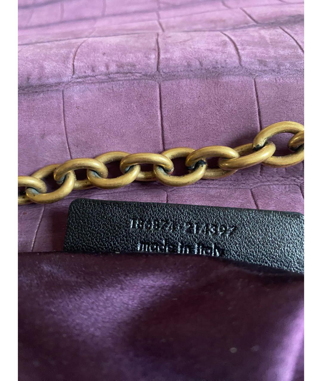 SAINT LAURENT Фиолетовая кожаная сумка через плечо, фото 5