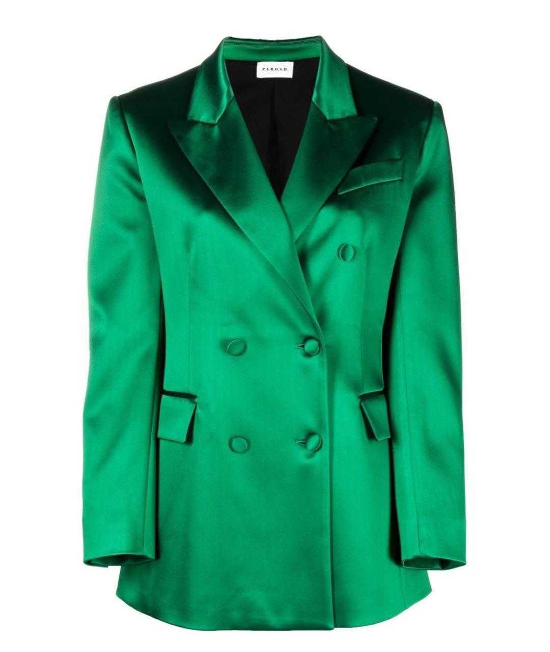 P.A.R.O.S.H. Зеленый ацетатный жакет/пиджак, фото 1