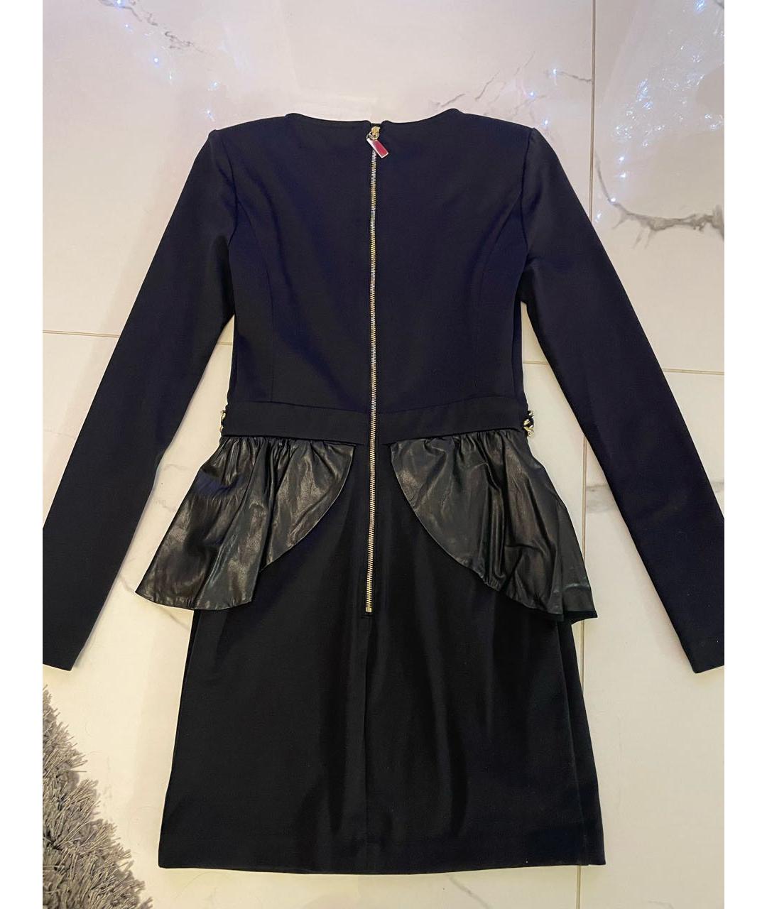 ELISABETTA FRANCHI Черное полиамидовое повседневное платье, фото 2