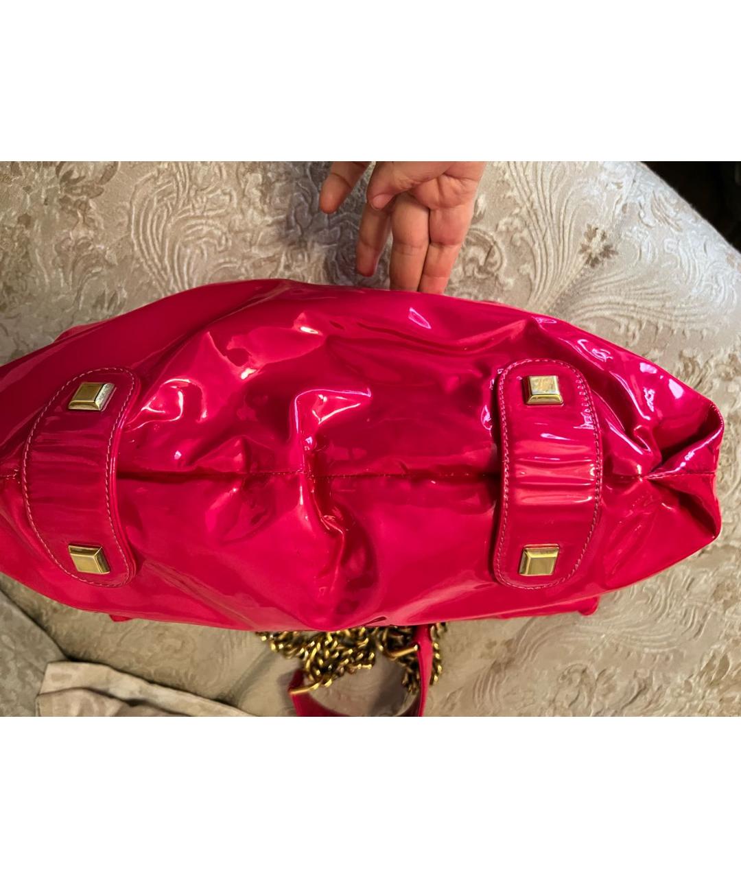 CHRISTIAN LOUBOUTIN Розовая сумка тоут из лакированной кожи, фото 4