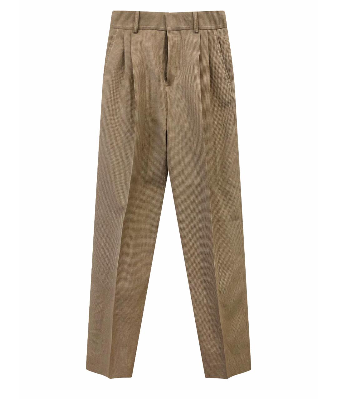 CHLOE Бежевые шерстяные прямые брюки, фото 1