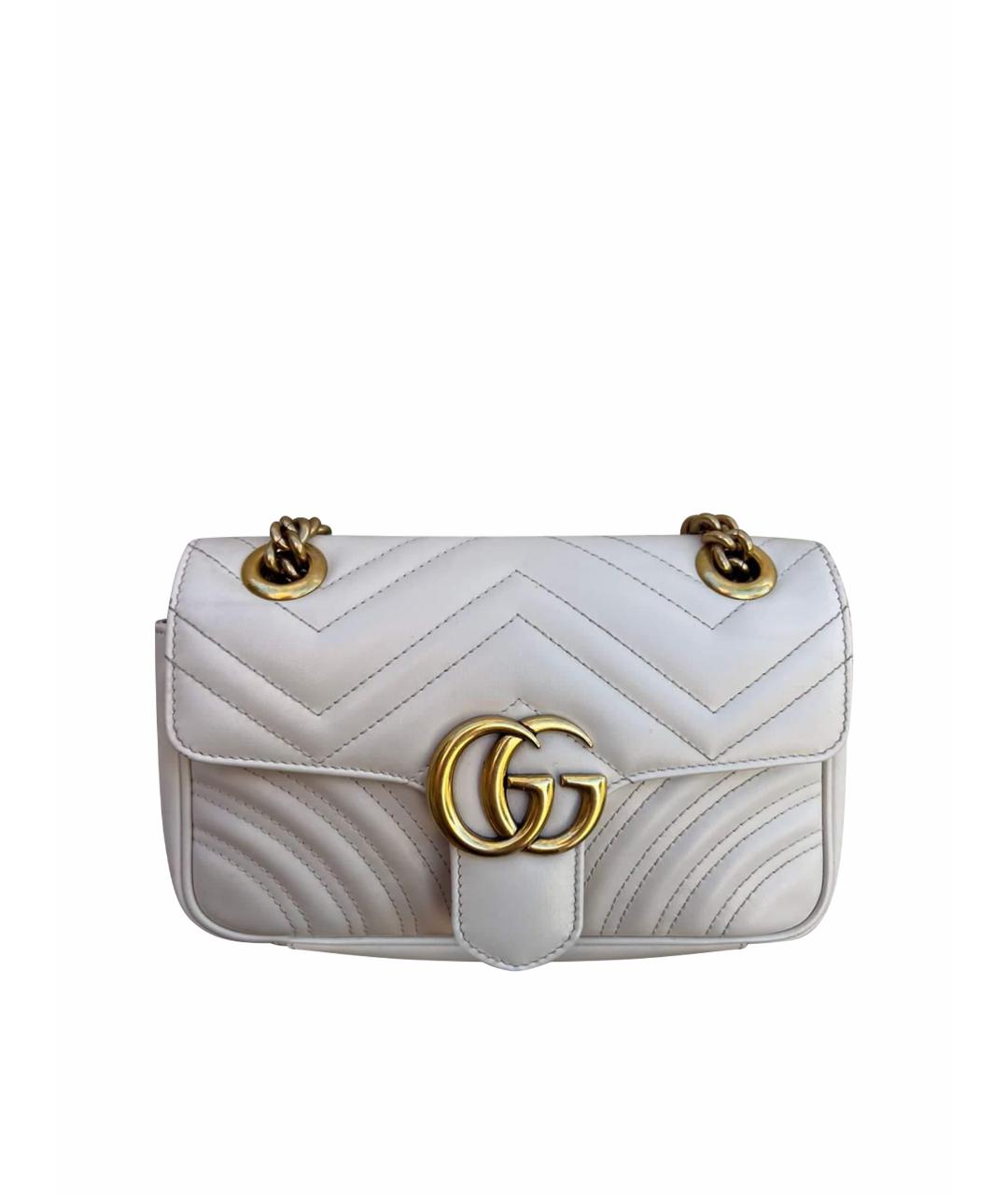 GUCCI Бежевая кожаная сумка через плечо, фото 1