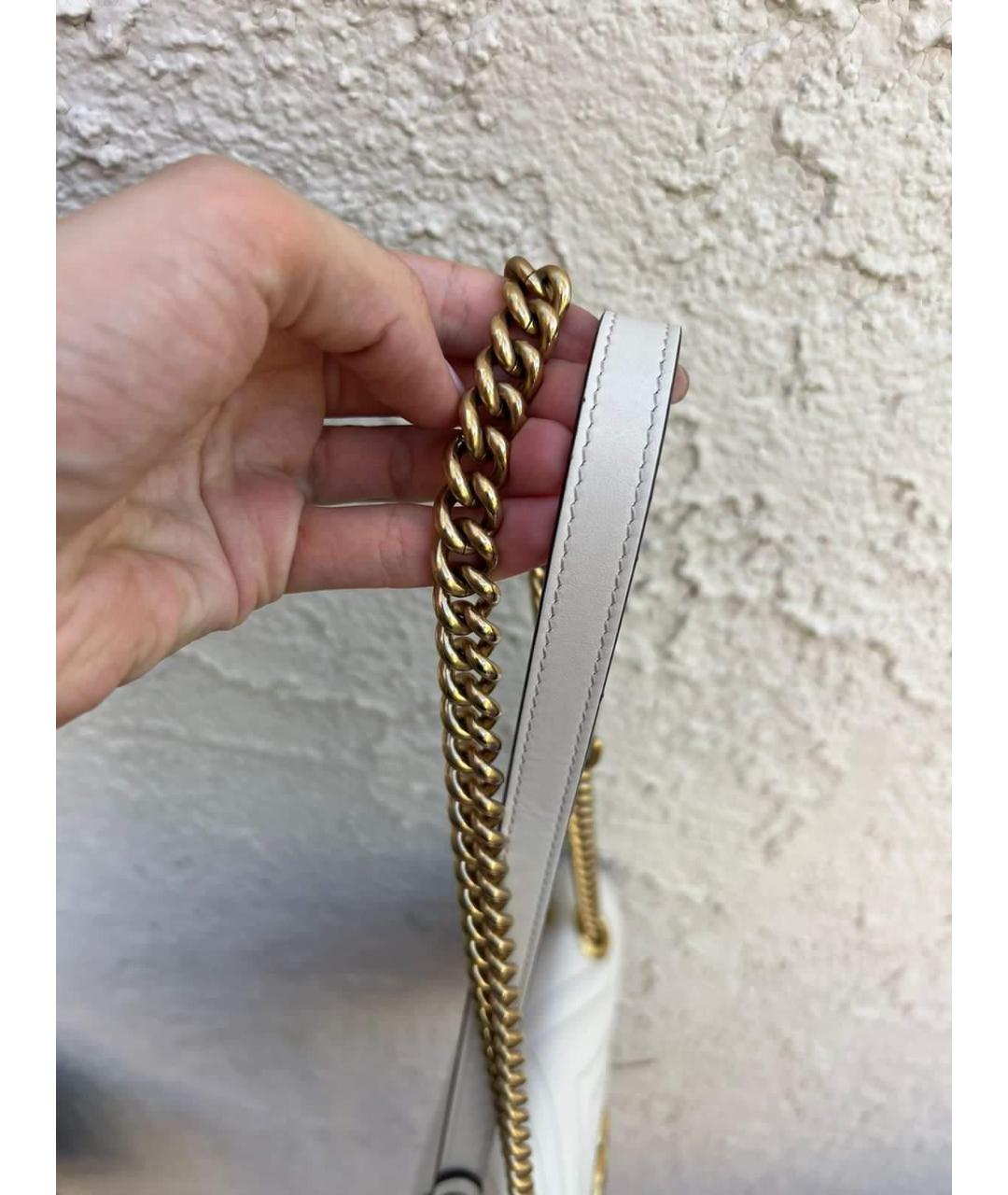 GUCCI Бежевая кожаная сумка через плечо, фото 5