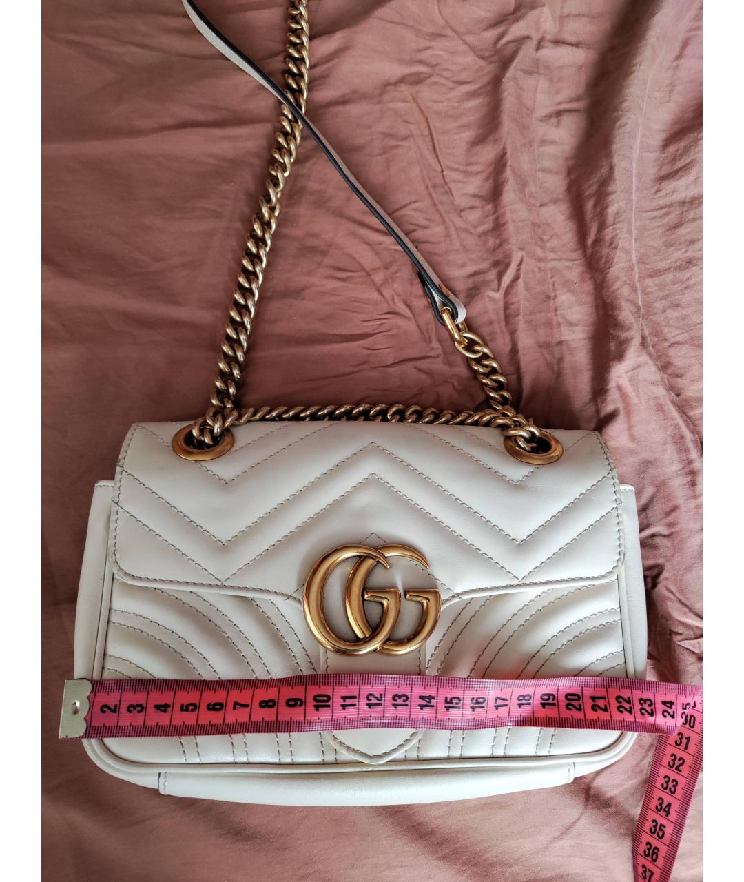 GUCCI Бежевая кожаная сумка через плечо, фото 7