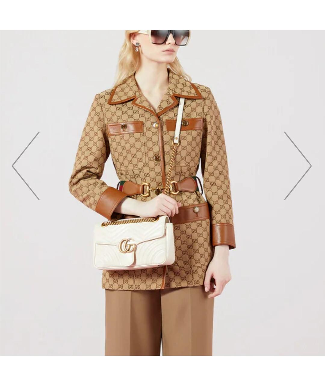 GUCCI Бежевая кожаная сумка через плечо, фото 8