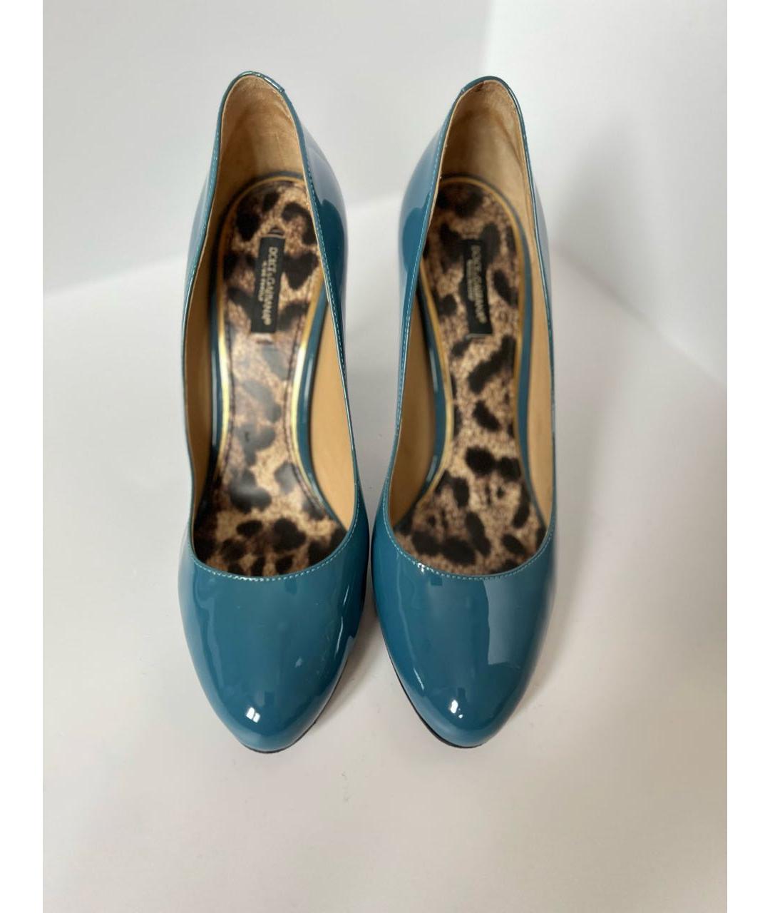 DOLCE&GABBANA Голубые туфли из лакированной кожи, фото 2