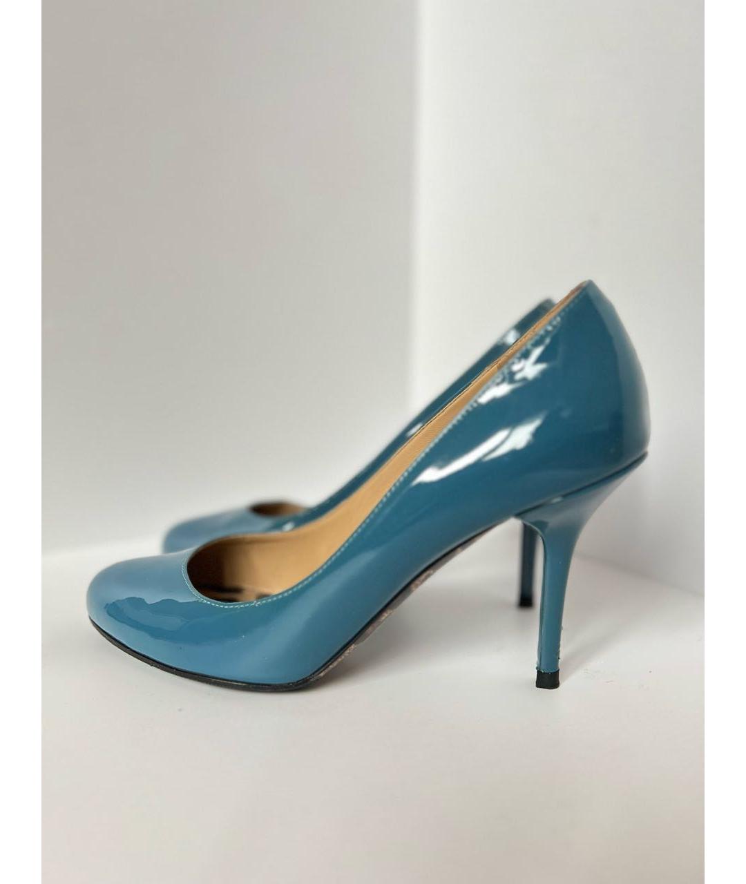 DOLCE&GABBANA Голубые туфли из лакированной кожи, фото 4