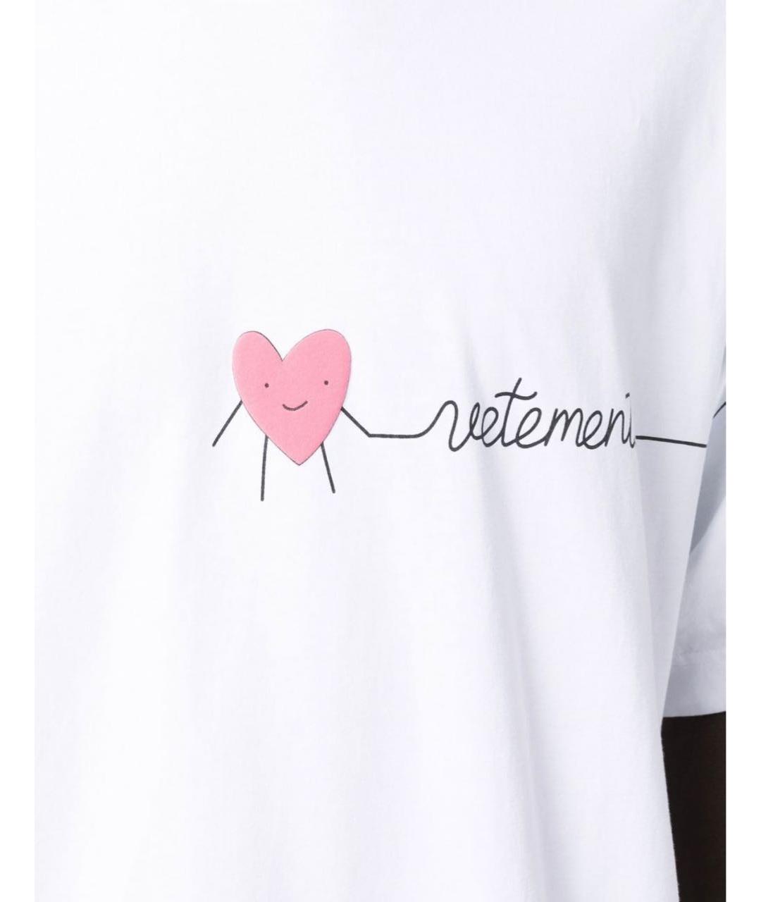 VETEMENTS Белая хлопковая футболка, фото 4