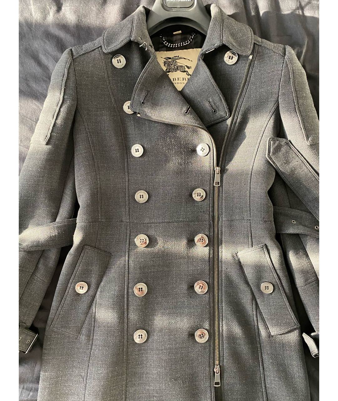 BURBERRY LONDON Серое шерстяное пальто, фото 3
