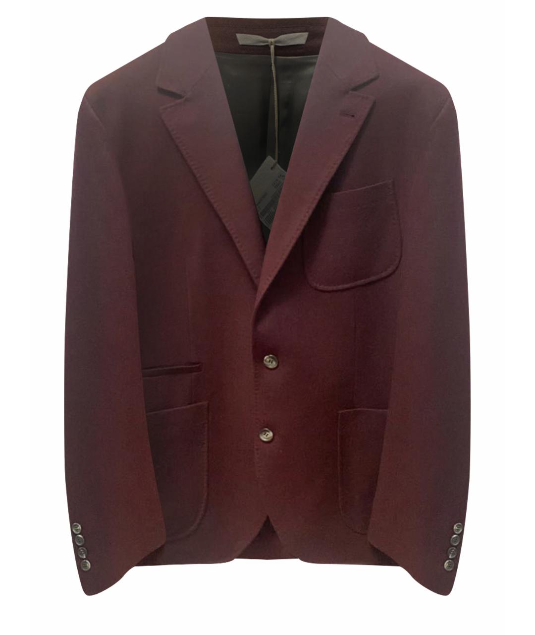 BRUNELLO CUCINELLI Бордовый шерстяной пиджак, фото 1