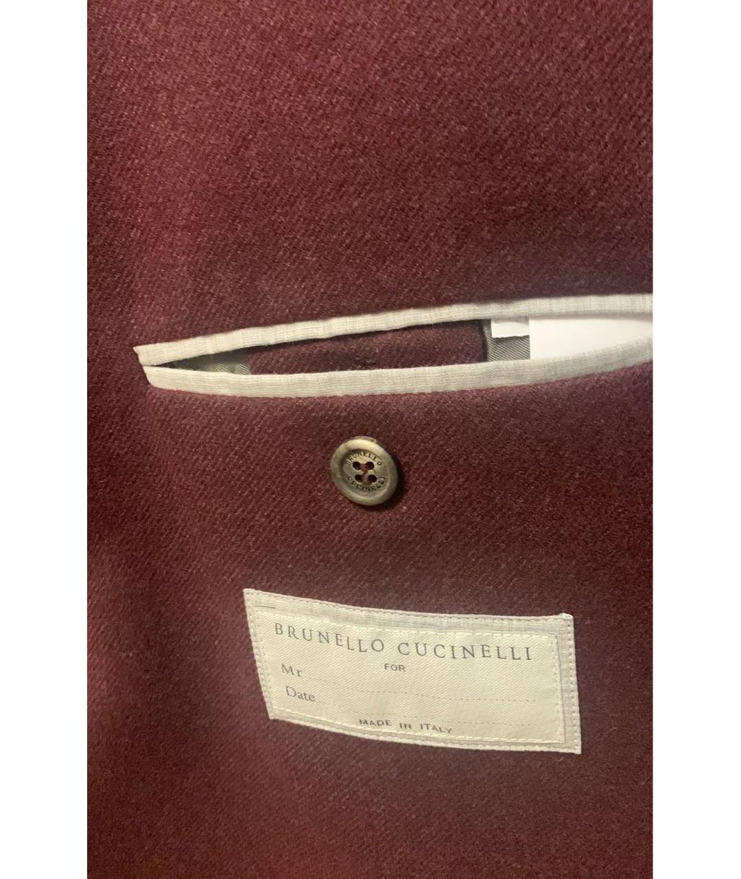 BRUNELLO CUCINELLI Бордовый шерстяной пиджак, фото 5
