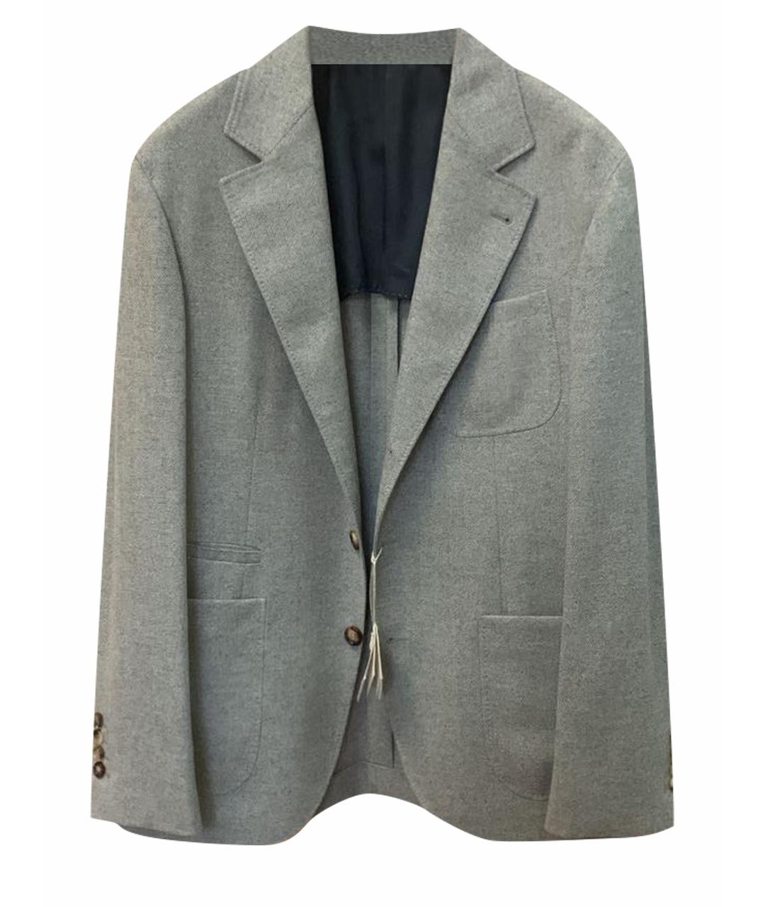BRUNELLO CUCINELLI Серый шерстяной пиджак, фото 1