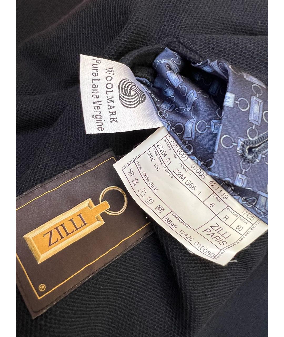 ZILLI Темно-синий шерстяной пиджак, фото 4