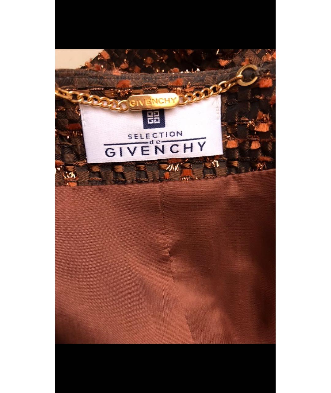 GIVENCHY Коричневый ацетатный костюм с юбками, фото 7