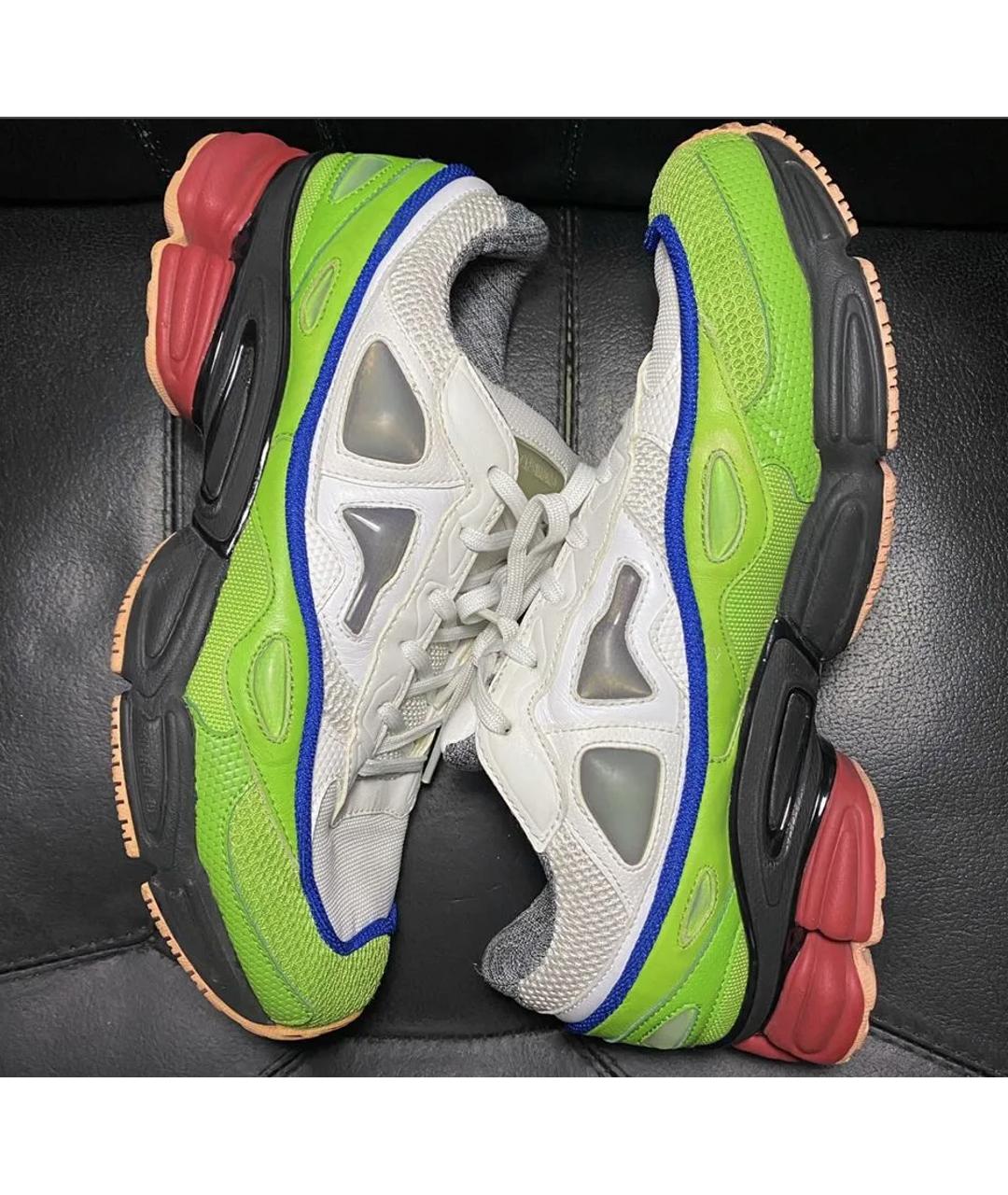 ADIDAS X RAF SIMONS Зеленые текстильные низкие кроссовки / кеды, фото 4