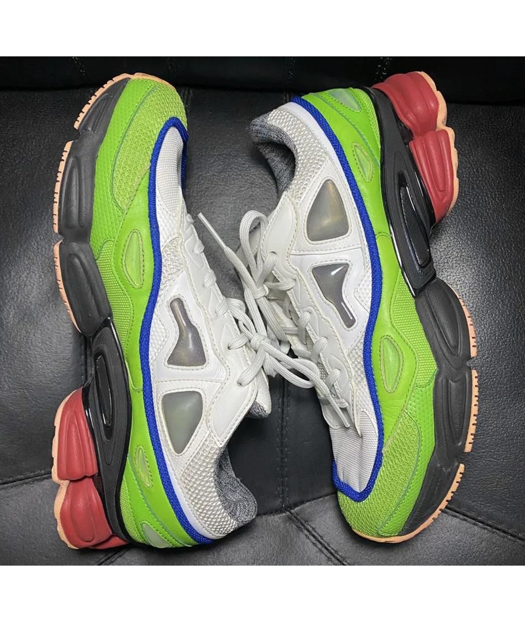 ADIDAS X RAF SIMONS Зеленые текстильные низкие кроссовки / кеды, фото 5