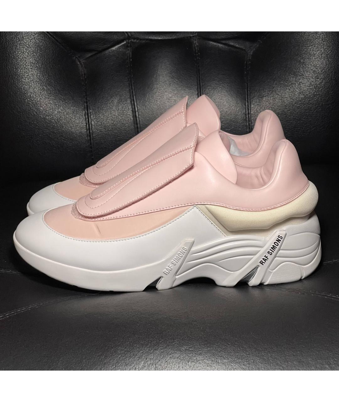RAF SIMONS Розовые текстильные низкие кроссовки / кеды, фото 3