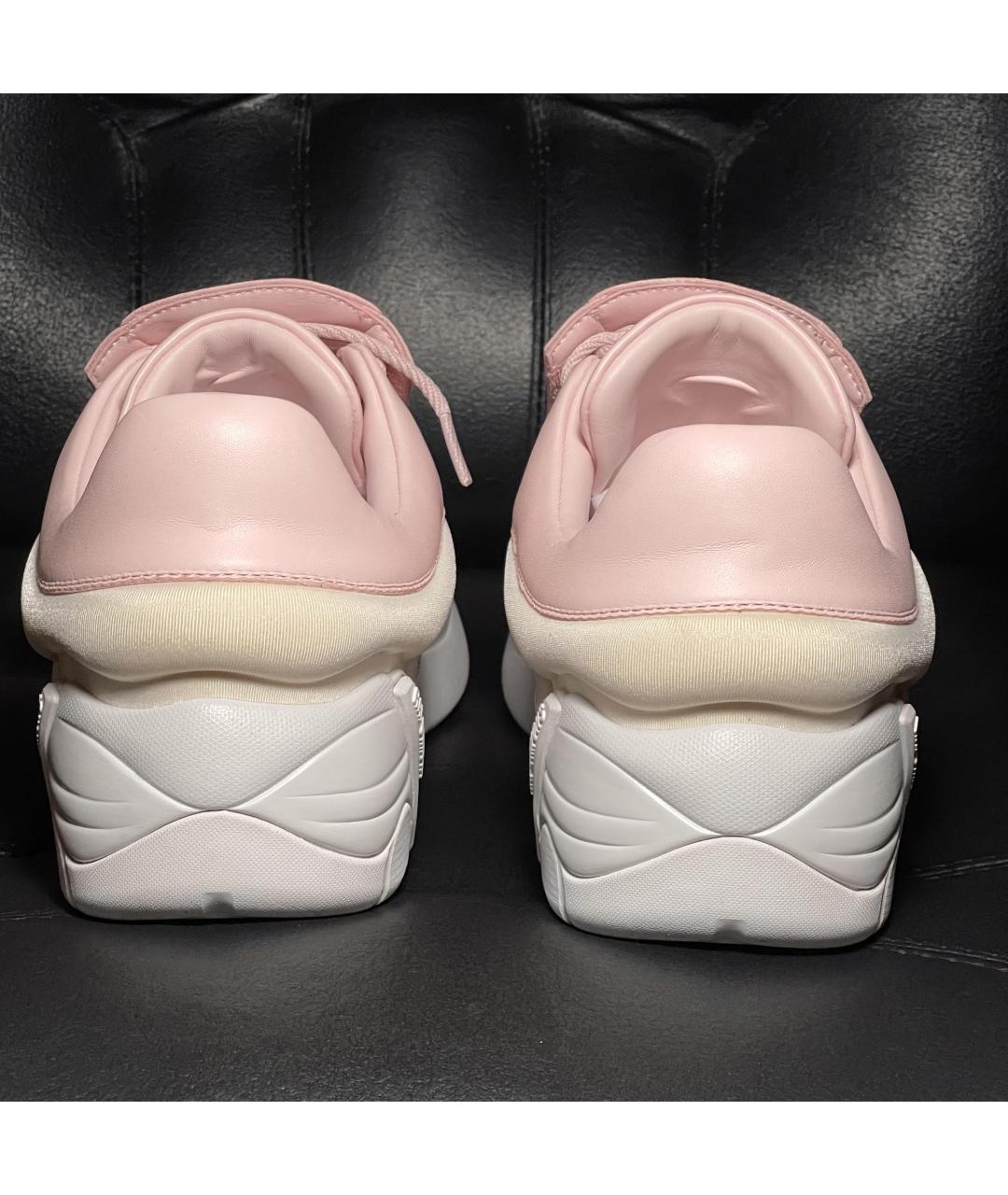 RAF SIMONS Розовые текстильные низкие кроссовки / кеды, фото 2