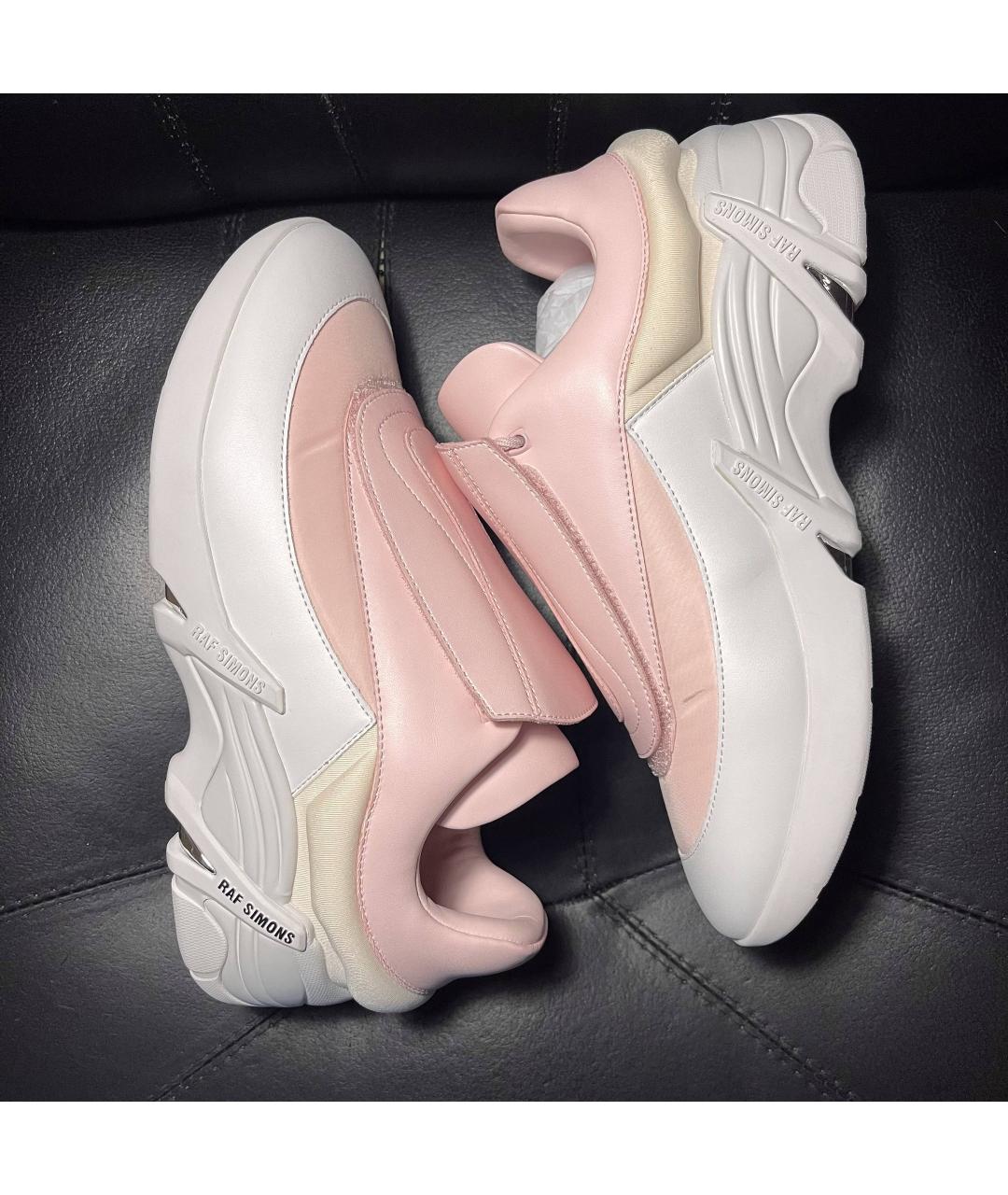 RAF SIMONS Розовые текстильные низкие кроссовки / кеды, фото 4