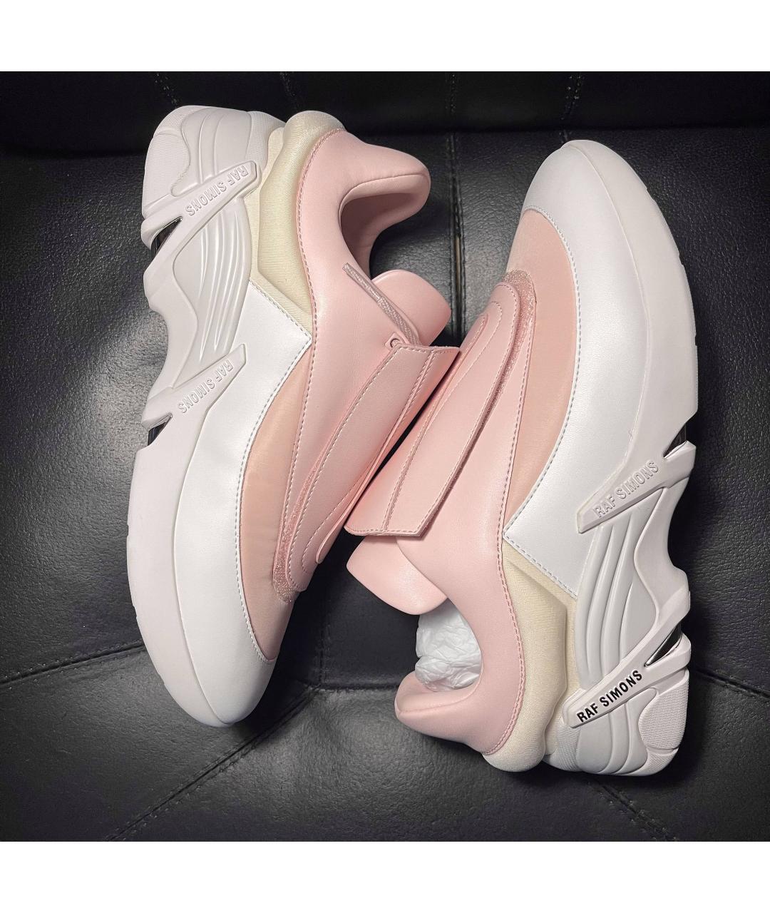 RAF SIMONS Розовые текстильные низкие кроссовки / кеды, фото 5