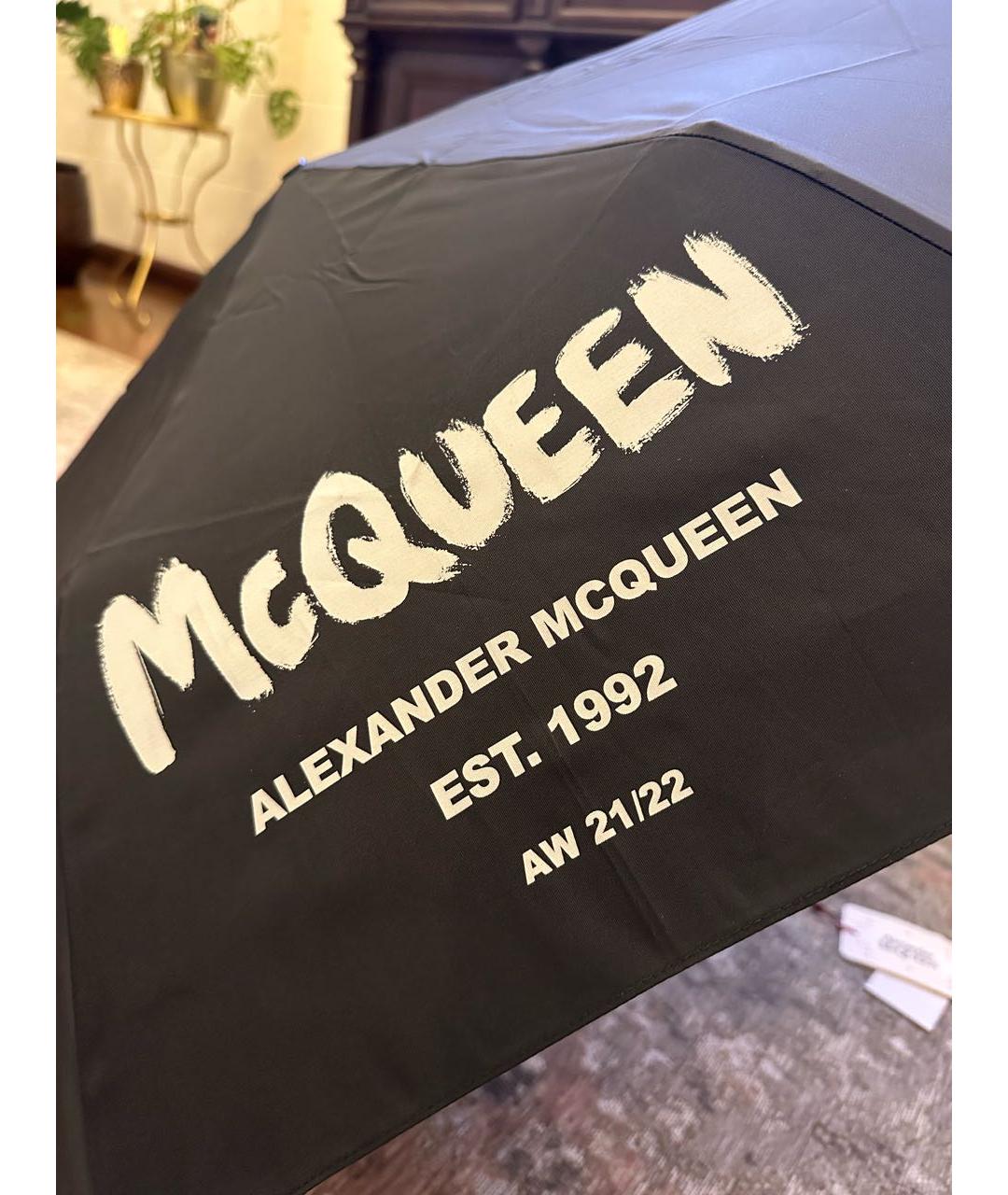 ALEXANDER MCQUEEN Черный зонт, фото 2