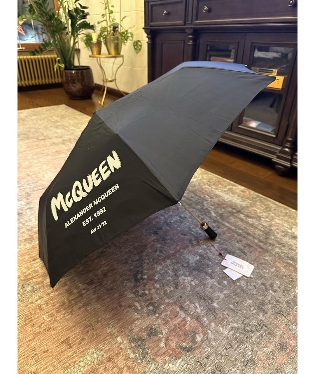 ALEXANDER MCQUEEN Черный зонт, фото 8