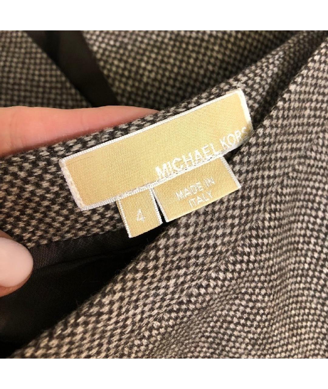 MICHAEL KORS Коричневая шерстяная юбка миди, фото 5