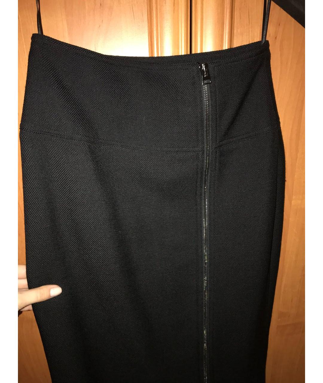TOM FORD Черная шерстяная юбка миди, фото 4