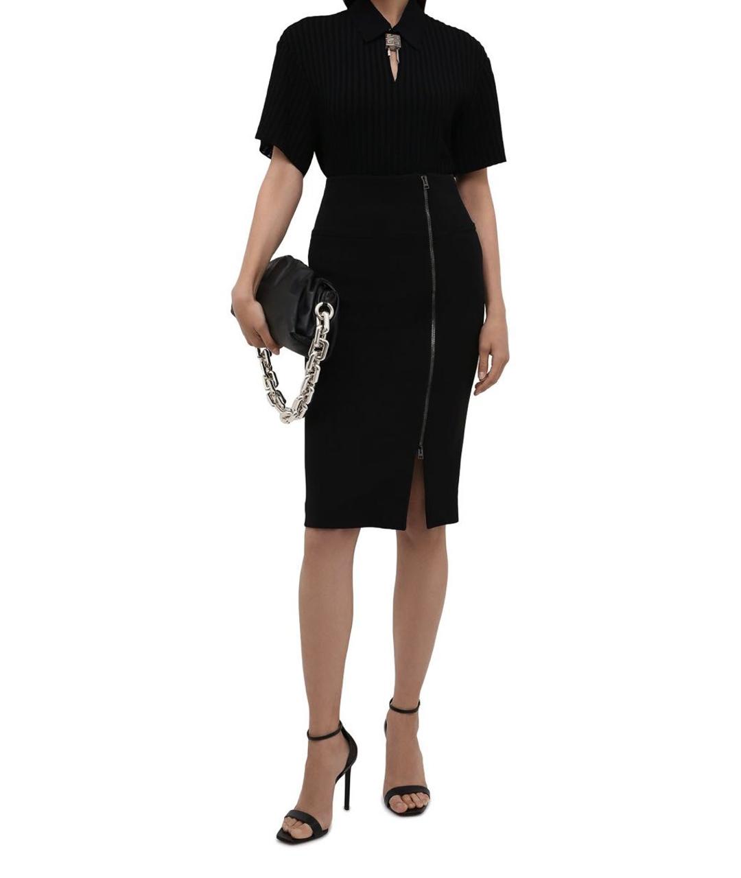 TOM FORD Черная шерстяная юбка миди, фото 3